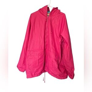 Vintage Women’s Thermal-Slicks Hot Pink Raincoat Size XL
